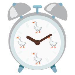 alarm clock and goose
