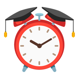 alarm clock and graduation cap