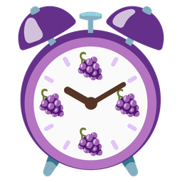 alarm clock and grapes