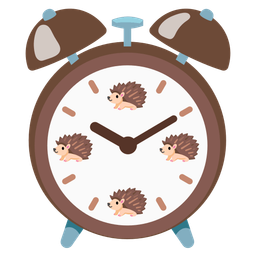 alarm clock and hedgehog