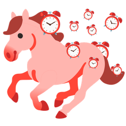 alarm clock and horse