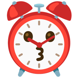 Alarm clock and Kissing face