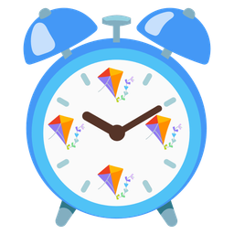 alarm clock and kite