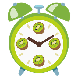 alarm clock and kiwi fruit