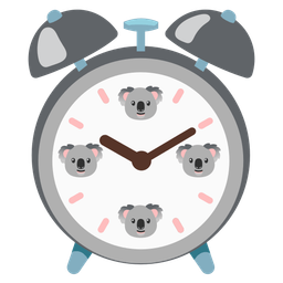 alarm clock and koala