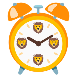 alarm clock and lion