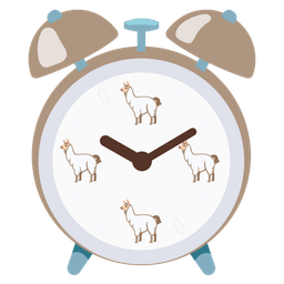 alarm clock and llama