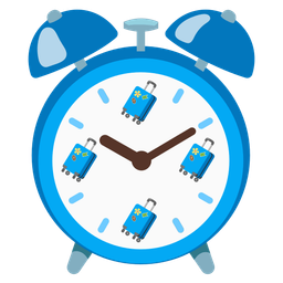 alarm clock and luggage