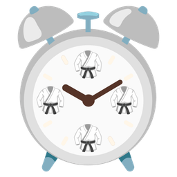 alarm clock and martial arts uniform