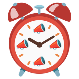 alarm clock and megaphone