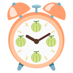 alarm clock and melon