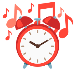 alarm clock and musical notes