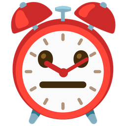 alarm clock and neutral face