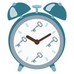 alarm clock and old key