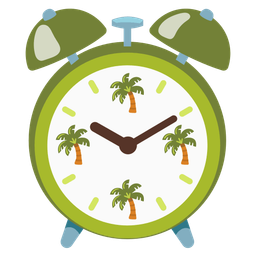 alarm clock and palm tree