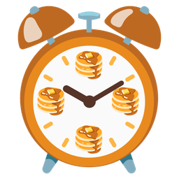 alarm clock and pancakes