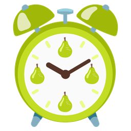 alarm clock and pear