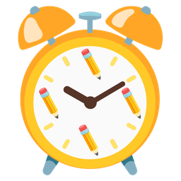 alarm clock and pencil