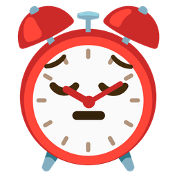 alarm clock and pensive face