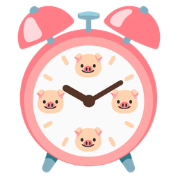 alarm clock and pig face