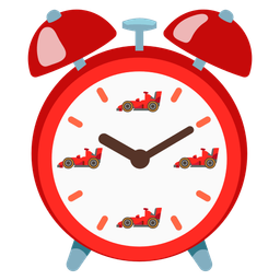 alarm clock and racing car