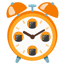 alarm clock and rice cracker