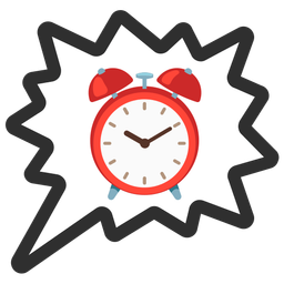 alarm clock and right anger bubble