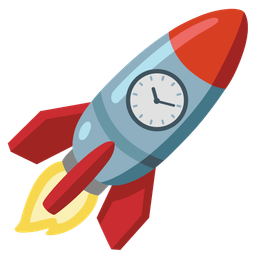 alarm clock and rocket