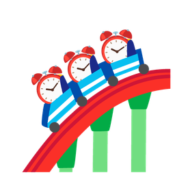 alarm clock and roller coaster