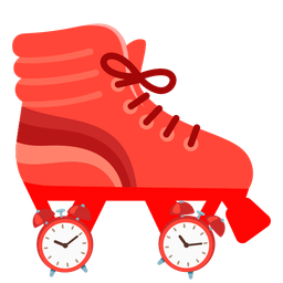 alarm clock and roller skate