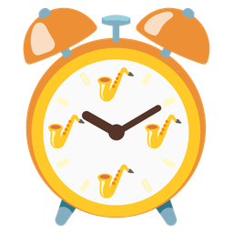 alarm clock and saxophone