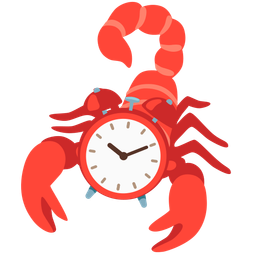 alarm clock and scorpion