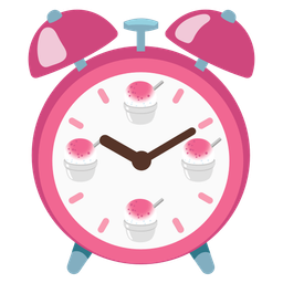 alarm clock and shaved ice