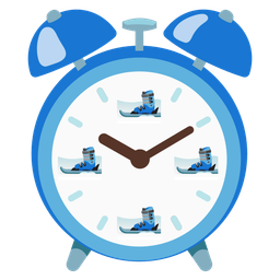 alarm clock and skis