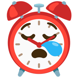 alarm clock and sleepy face