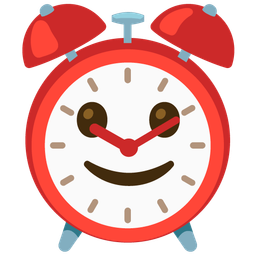 Alarm clock and Slightly smiling face