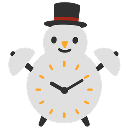 alarm clock and snowman without snow