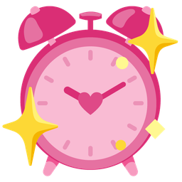 alarm clock and sparkling heart