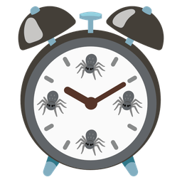 alarm clock and spider