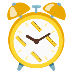 alarm clock and straight ruler