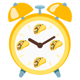 alarm clock and taco