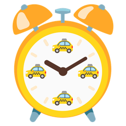 alarm clock and taxi