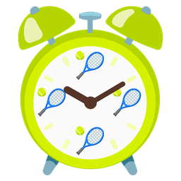 alarm clock and tennis