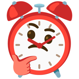 alarm clock and thinking face
