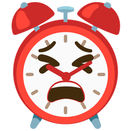 alarm clock and tired face