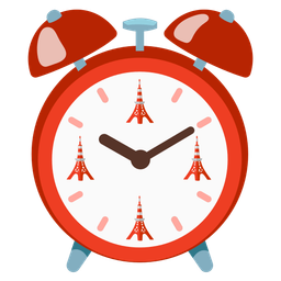 alarm clock and Tokyo tower