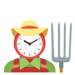 alarm clock and tractor