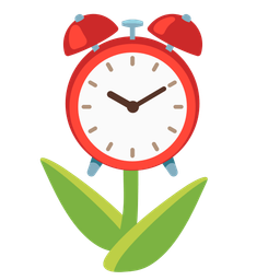 alarm clock and tulip