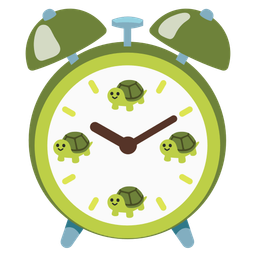 alarm clock and turtle