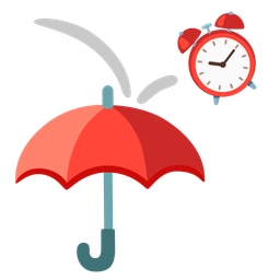 alarm clock and umbrella